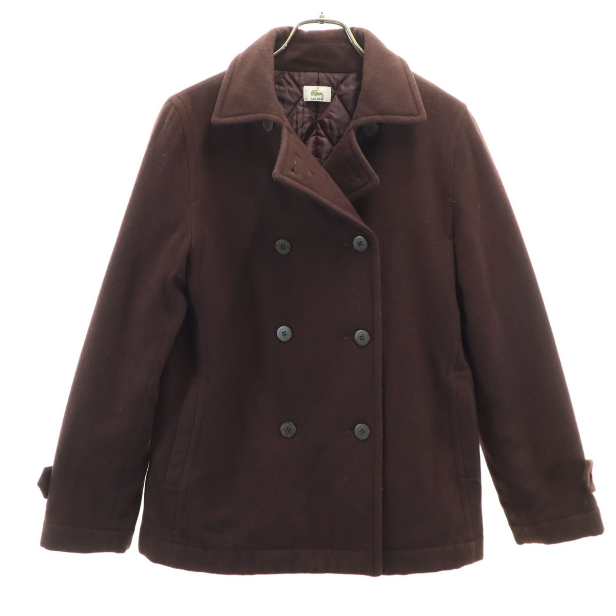 LACOSTE ラコステ 日本製 ウールブレンド ピーコート 38 ブラウン