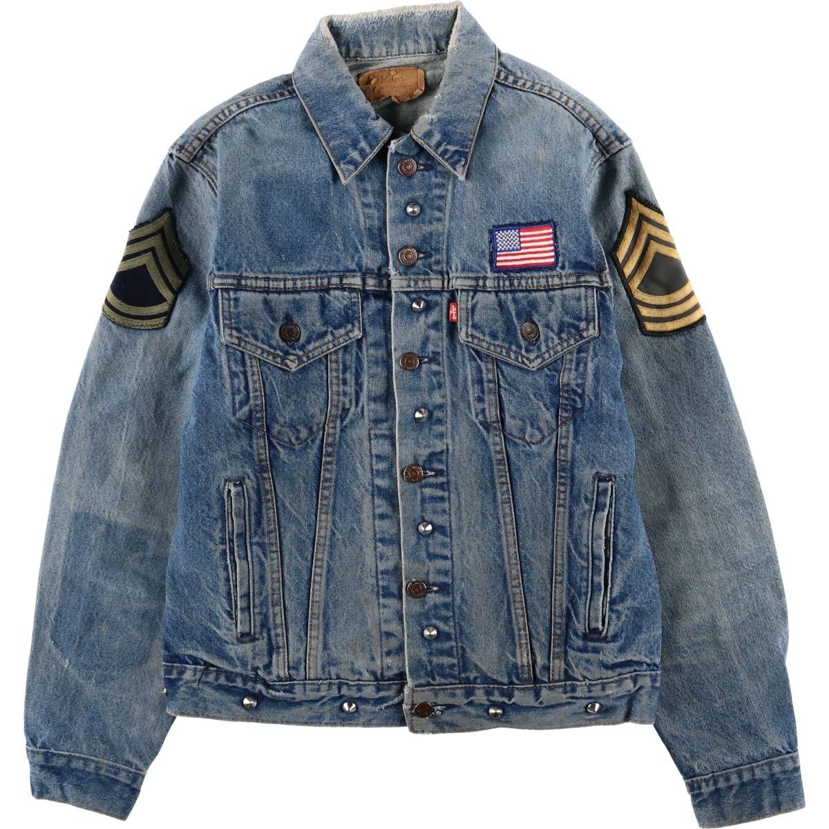 古着 80年代 リーバイス Levi's 70506-0216 星条旗柄 IRON MAIDEN アイアンメイデン カスタム デニムジャケット Gジャン USA製 メンズS相当 ヴィンテージ/eaa577924