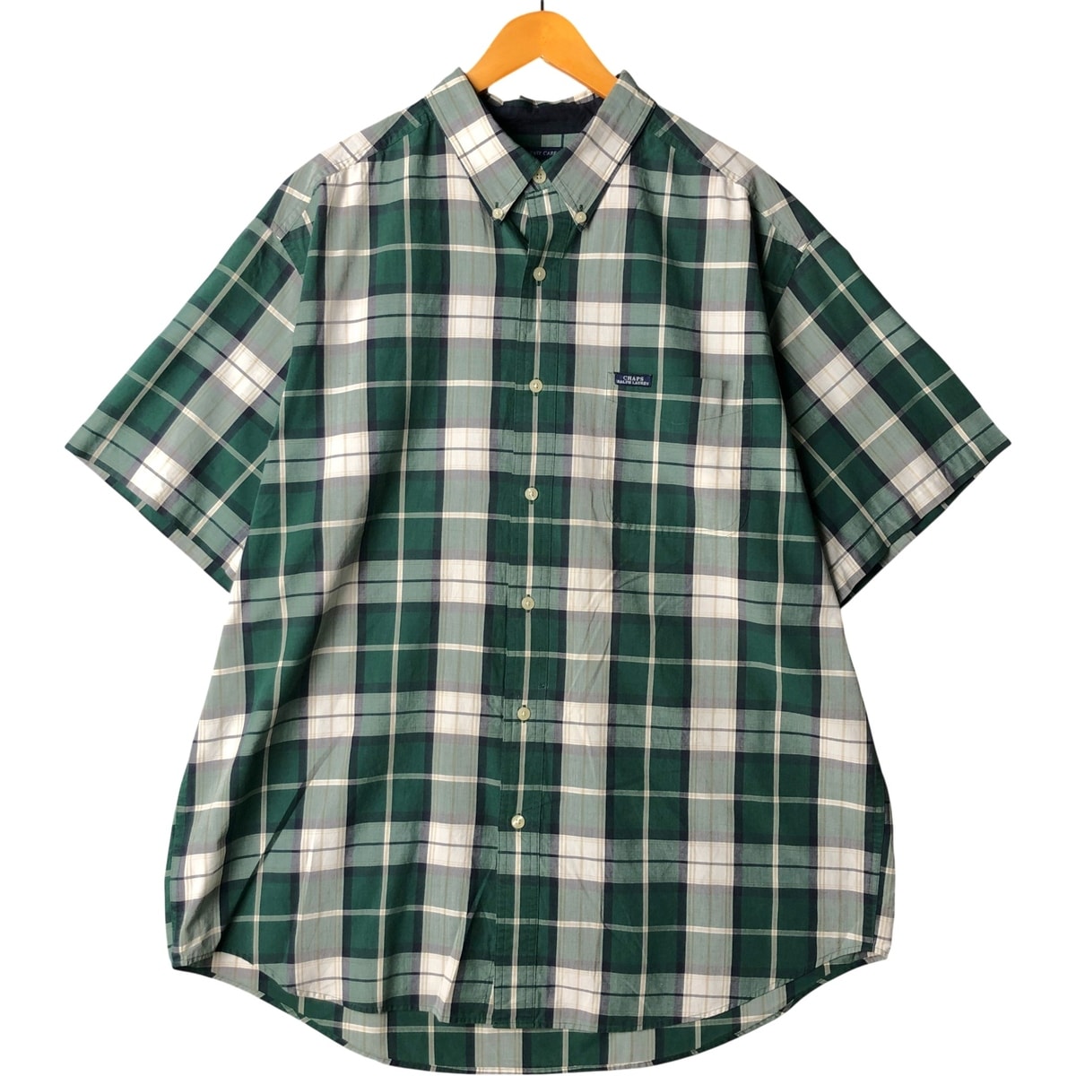 古着 ラルフローレン Ralph Lauren CHAPS チャップス 半袖 ボタンダウン チェックシャツ メンズXL相当/eaa594799