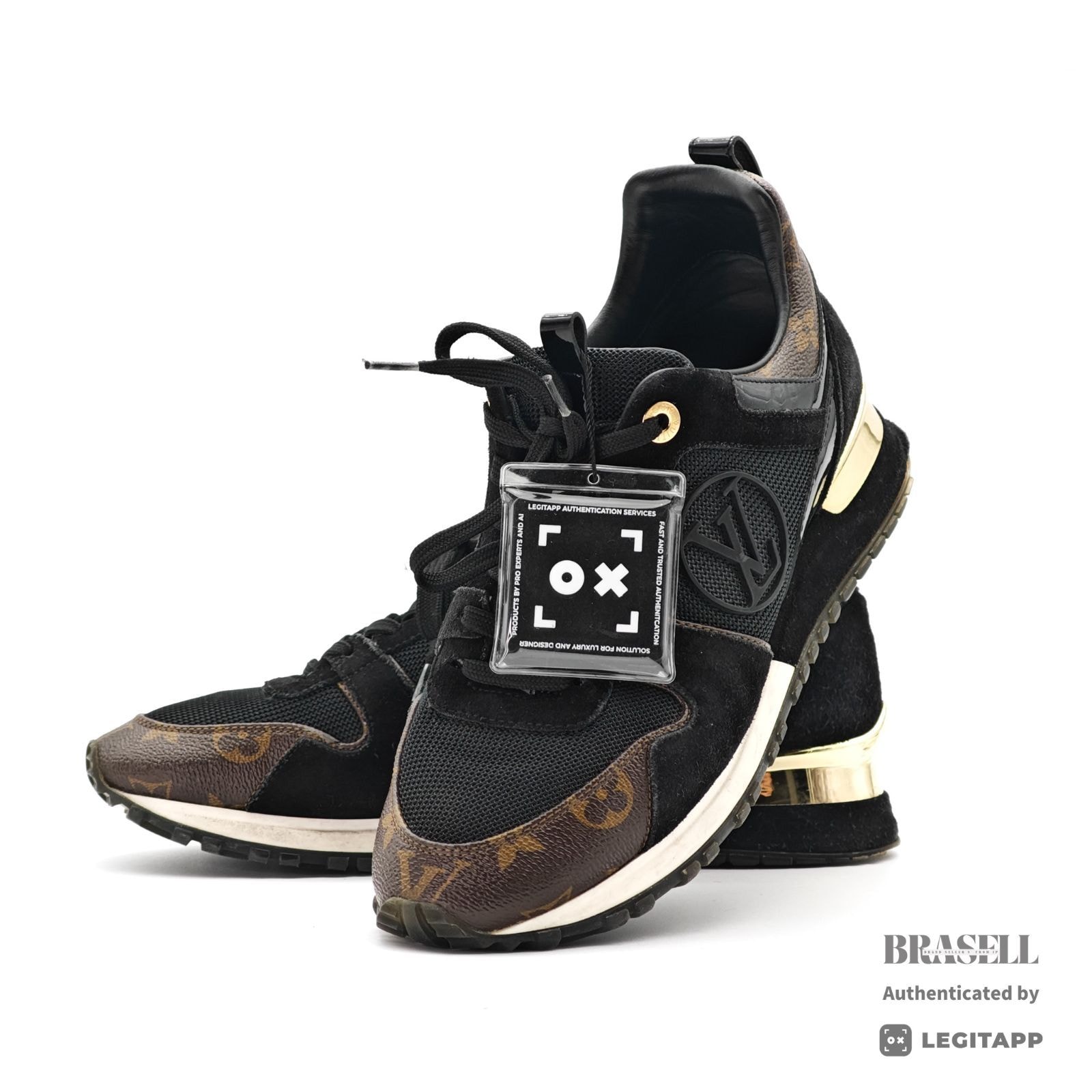 LOUIS VUITTON ルイ・ヴィトン ランアウェイ スニーカー Monogram ランアウェイ スニーカー GO0911 38 1/2 その他ファッション雑貨 Suede Black レディース