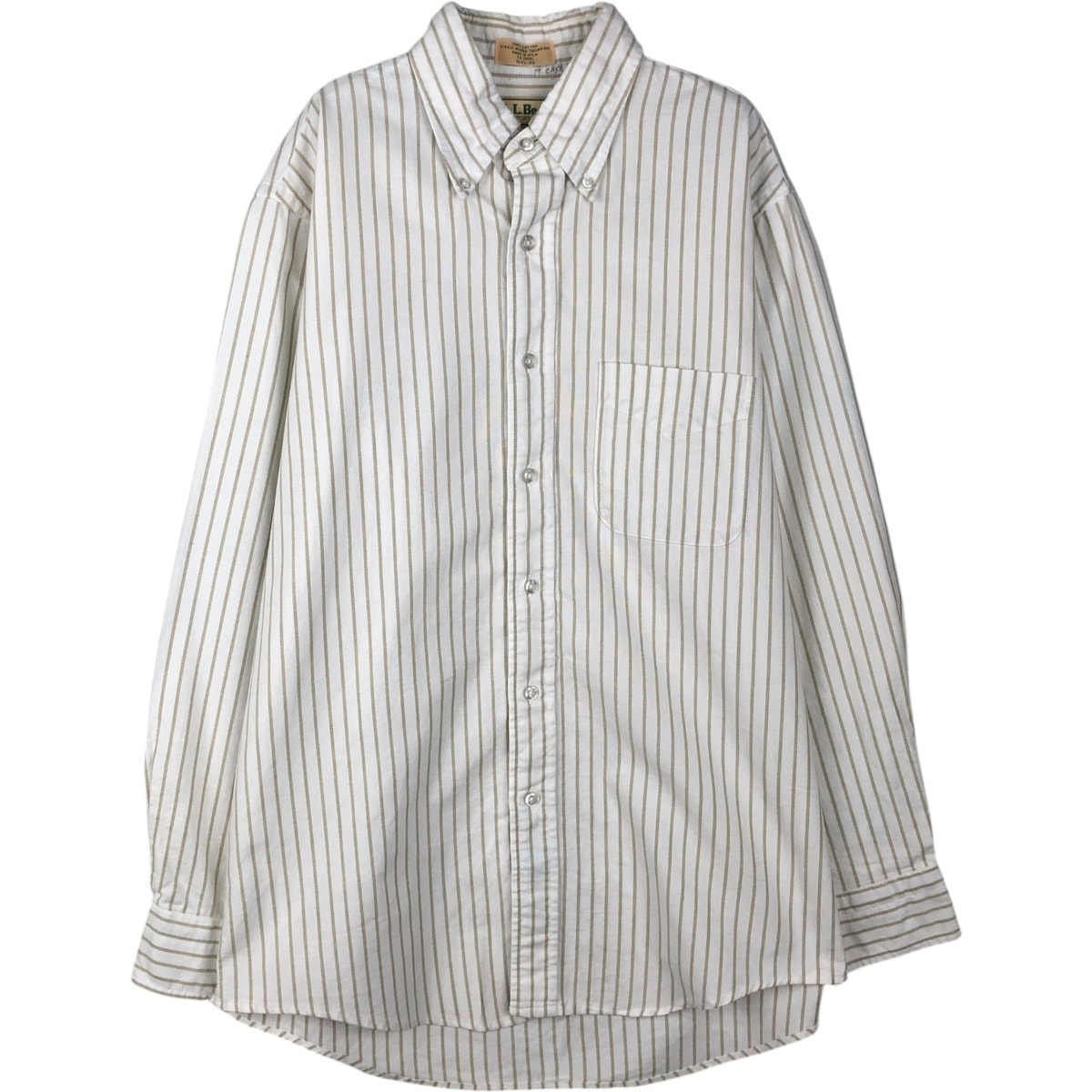 古着 70~80年代 エルエルビーン L.L.Bean 長袖 ボタンダウンストライプシャツ USA製 メンズL相当 ヴィンテージ/eaa643030