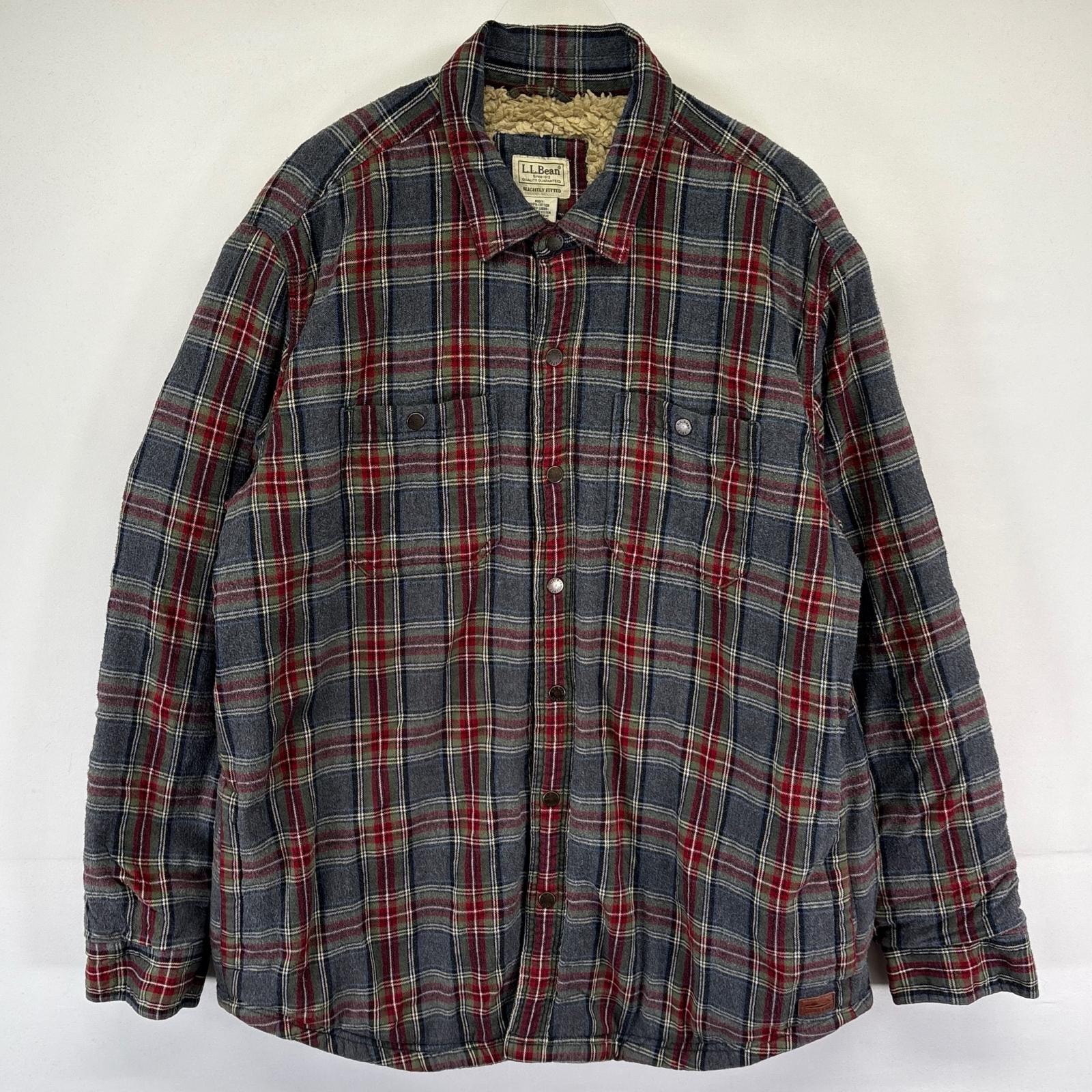 古着 エルエルビーン L.L.Bean シャツジャケット アウトドア 裏地ボア 胸ポケット L マルチカラー チェック メンズ