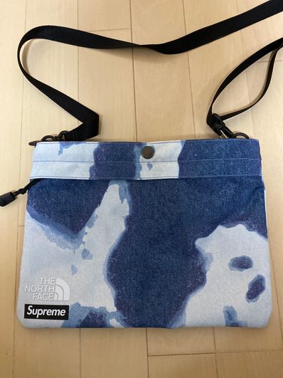 Supreme x The North Face Bleached Denim Print Shoulder Bag "Indigo"