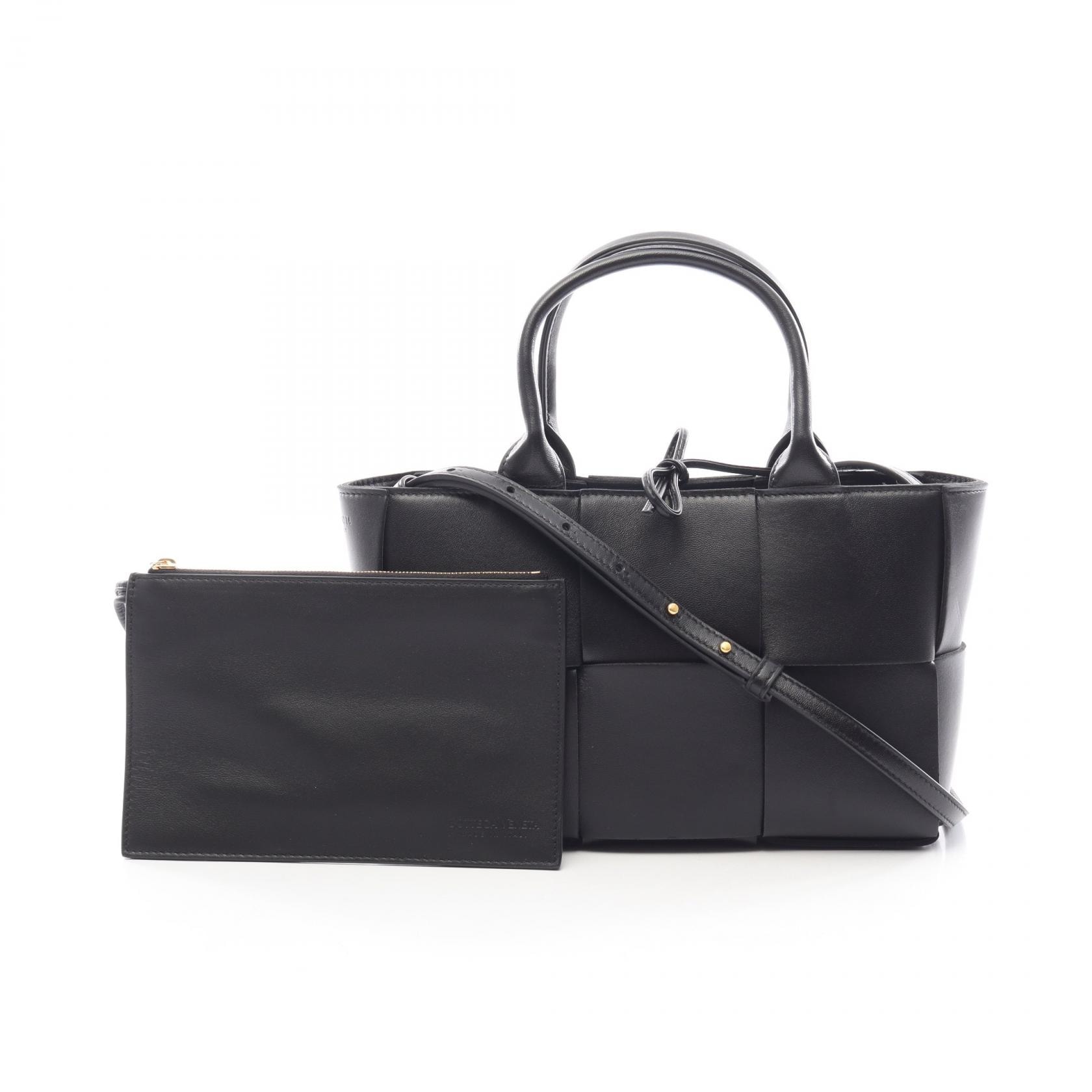 ボッテガヴェネタ BOTTEGA VENETA ミニアルコ 2WAY トートバッグ バッグ レザー レディース ブラック系 【中古】