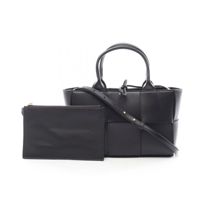 ボッテガヴェネタ BOTTEGA VENETA ミニアルコ 2WAY トートバッグ バッグ レザー レディース ブラック系 【中古】