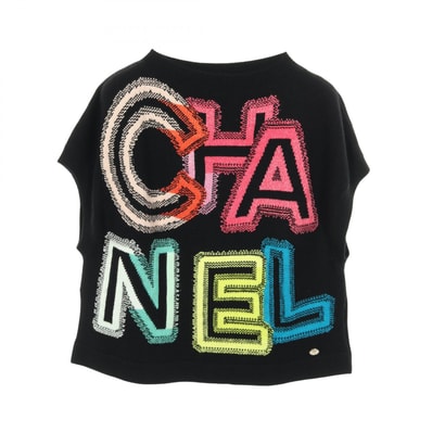 シャネル CHANEL ロゴ ベスト ニット 衣料品 トップス カシミヤ コットン アクリル レディース ブラック系 / マルチカラー P70887K10120 【中古】