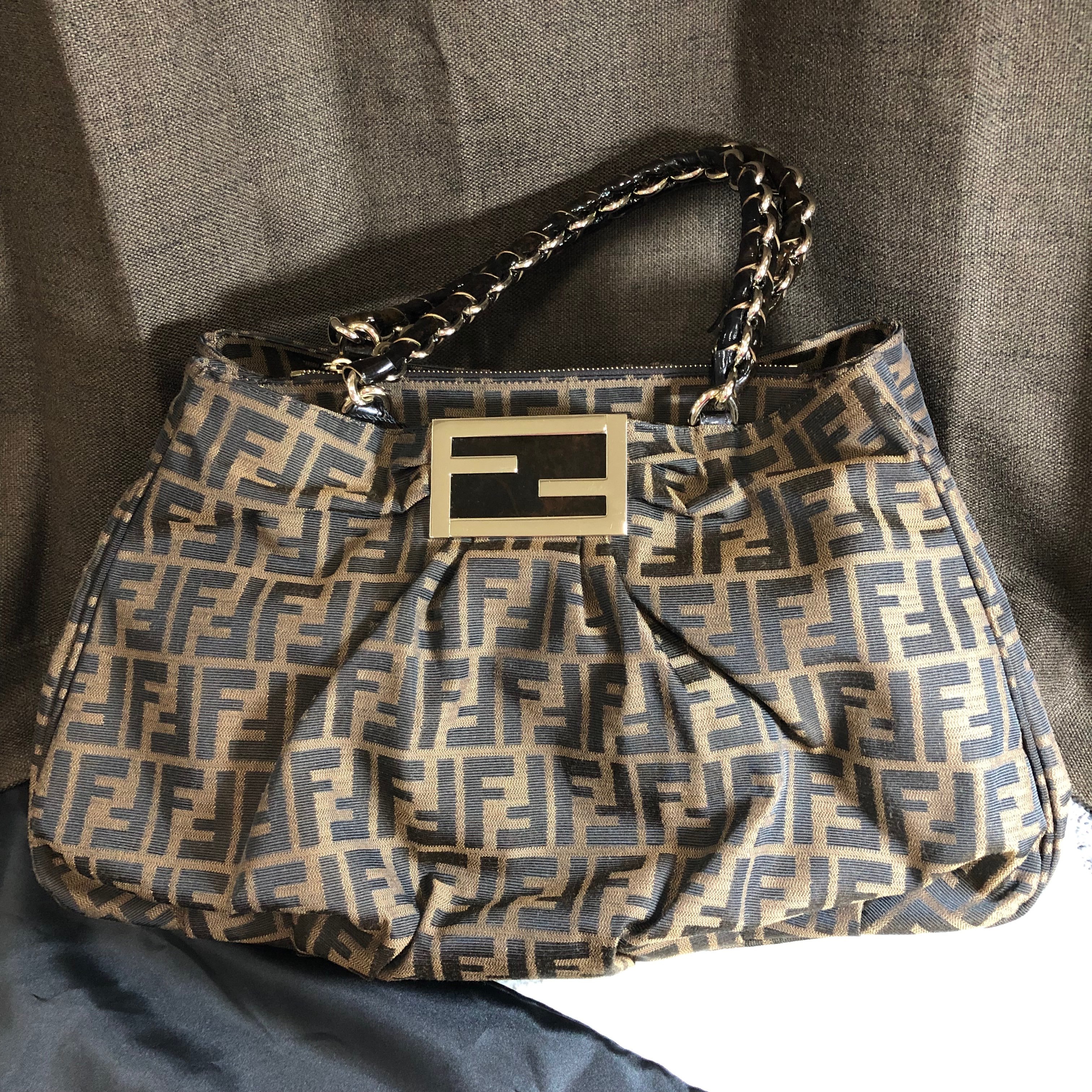 FENDI Zucca Shoulder Bag "Brown"