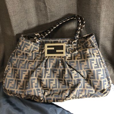 FENDI Zucca Shoulder Bag "Brown"