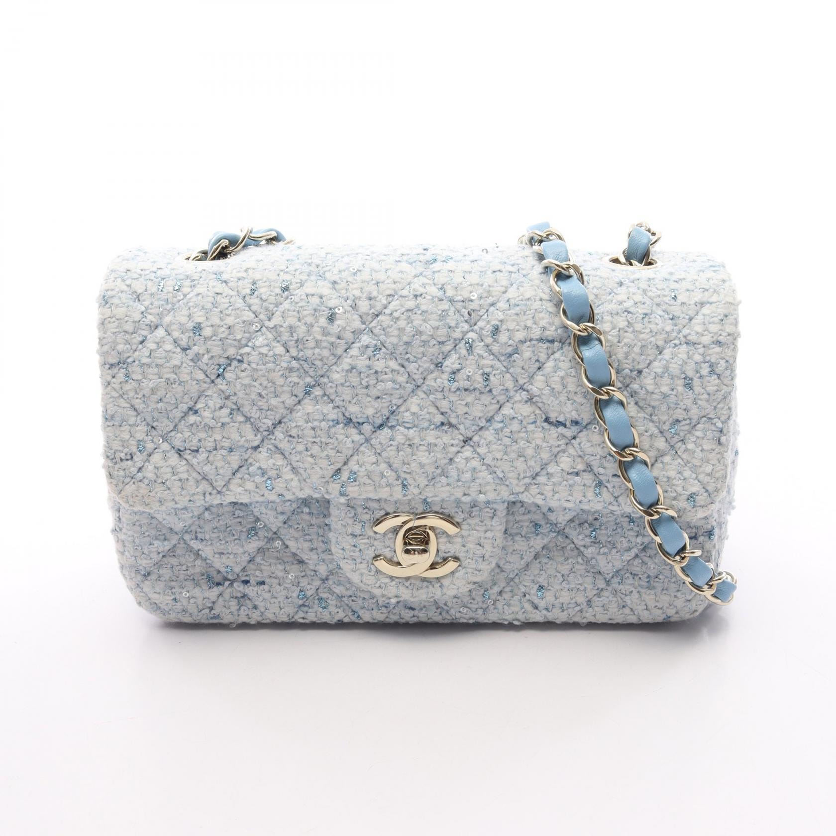 シャネル CHANEL ミニマトラッセ20 ショルダーバッグ バッグ ファブリック レディース ブルー系 A69900 【中古】