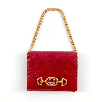 GUCCI(グッチ) ズゥミ チェーンウォレット 570660 二つ折り財布 レッド