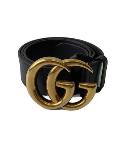 Gucci Double G Buckle Leather Belt ”Black/Gold”