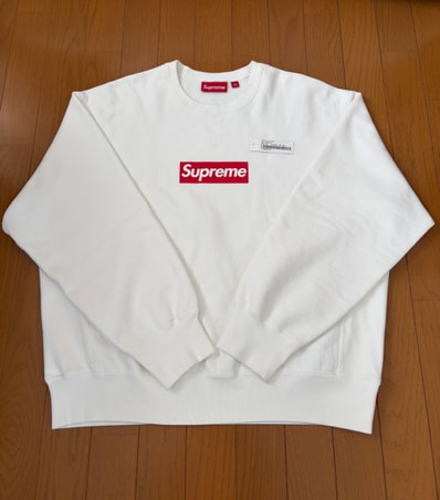 Supreme Washed Box Logo Crewneck "White"