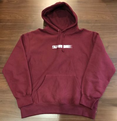 Supreme Motion Logo Hooded Sweatshirt "Burgundy" (23SS)