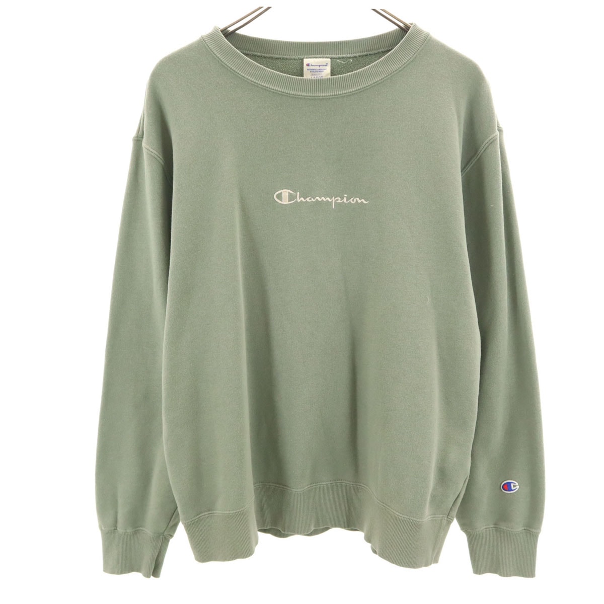 Champion チャンピオン 長袖 スウェット トレーナー L カーキ 裏起毛