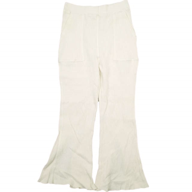 Ray BEAMS レイビームス ワッフルバックスリットパンツ 63-23-0272-101 0 オフホワイト イージー サーマル フレア ボトムス g13679