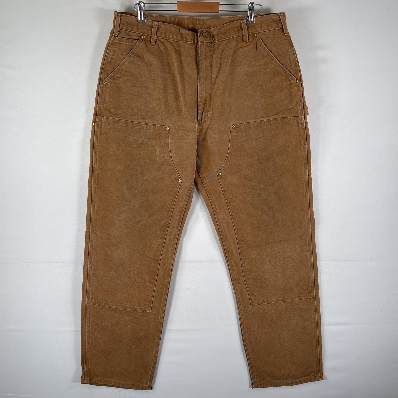 古着 カーハート Carhartt ワークパンツ ダック地 ペインター ダブルニー 大きいサイズ 作業着 w40 L34  ブラウン系 メンズ
