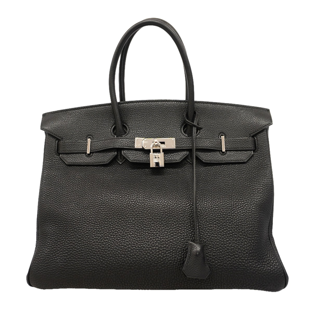 ★SALE【6hc2587-h】エルメス ハンドバッグ バーキン35 トゴ ブラック シルバー金具 □H刻印【中古】レディース