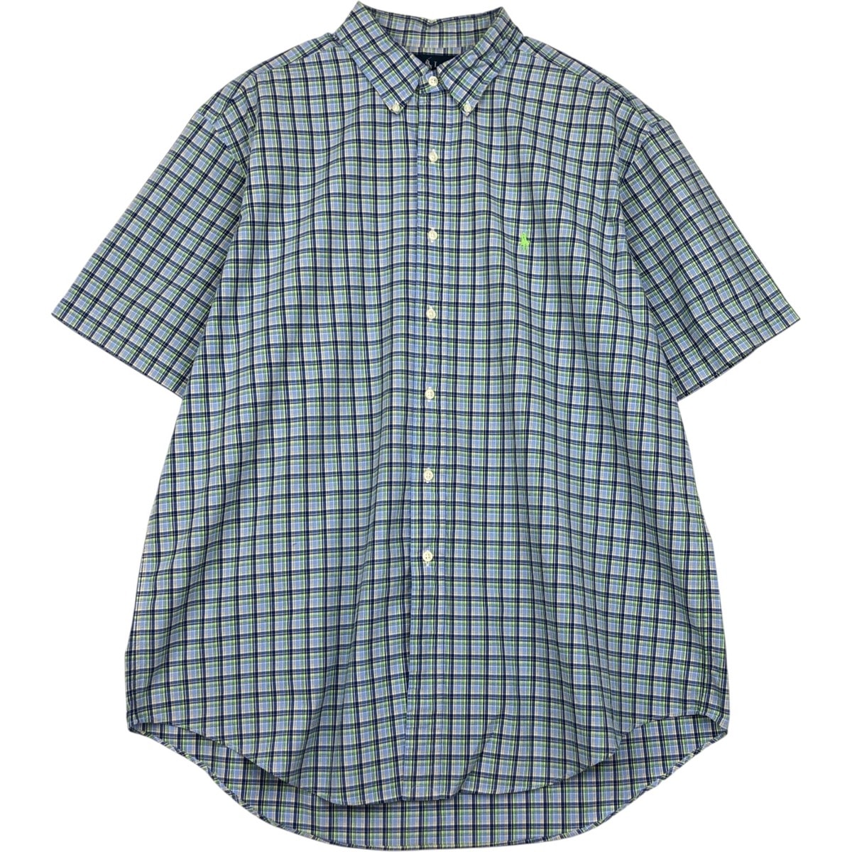 古着 ラルフローレン Ralph Lauren CLASSIC FIT クラシックフィット 半袖 ボタンダウン チェックシャツ メンズXL相当/eaa623628
