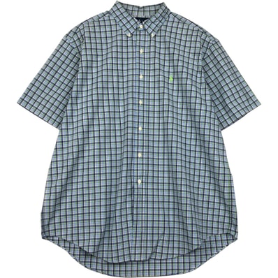 古着 ラルフローレン Ralph Lauren CLASSIC FIT クラシックフィット 半袖 ボタンダウン チェックシャツ メンズXL相当/eaa623628