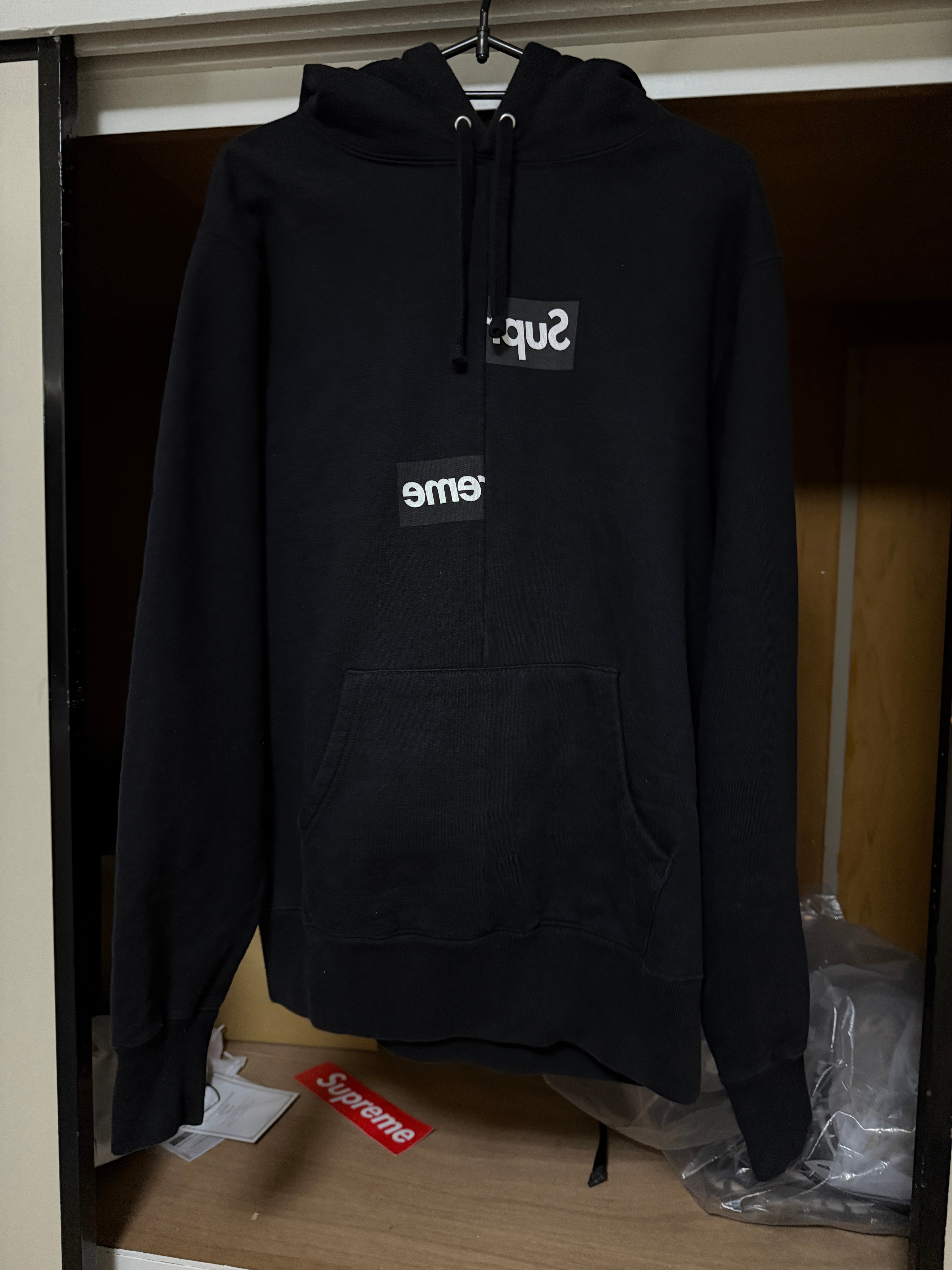 Supreme / Comme des Garçons SHIRT® Split Box Logo Hooded Sweatshirt "Black"