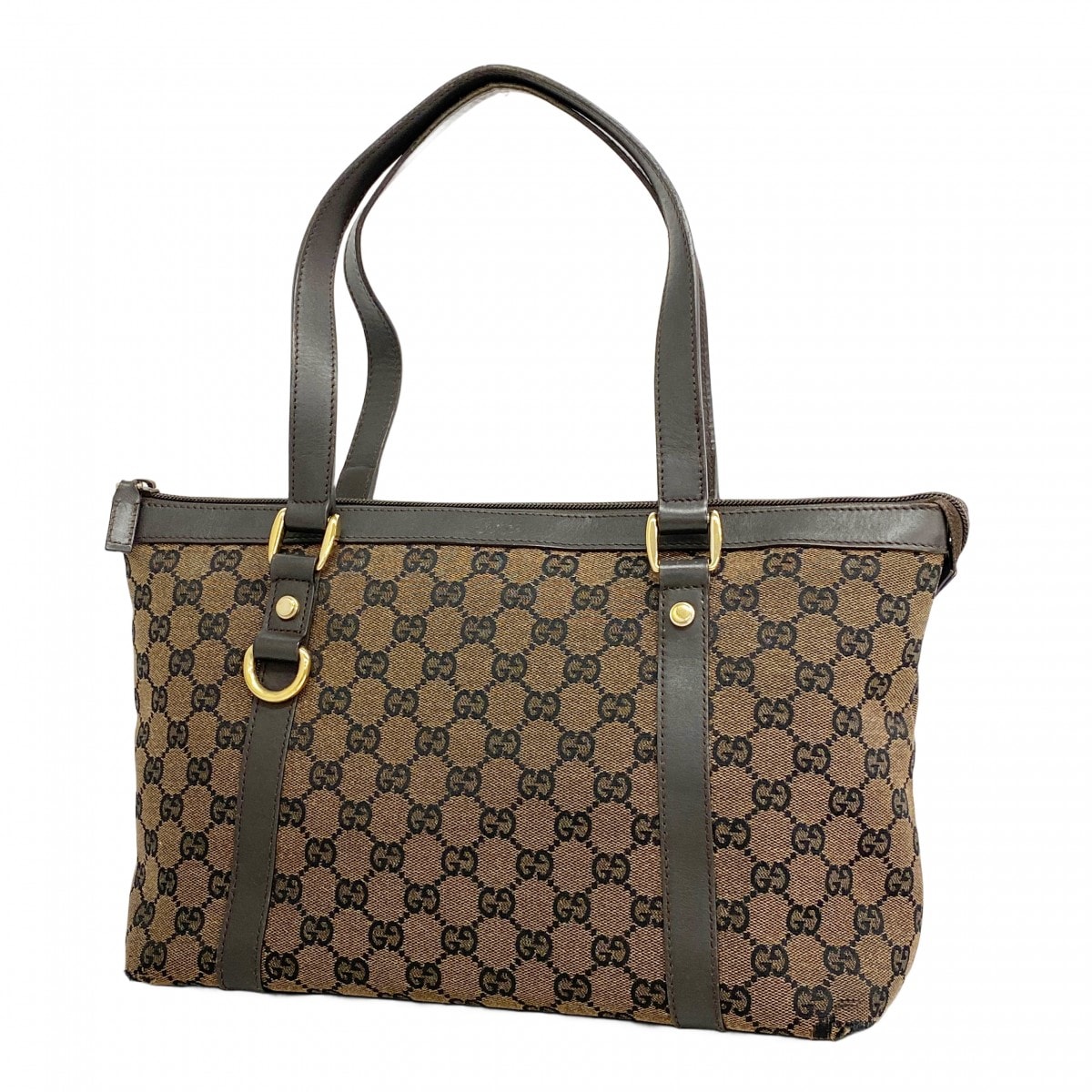 【6db1198】グッチ トートバッグ GGキャンバス 272399 キャンバス ブラウン ゴールド金具【中古】レディース