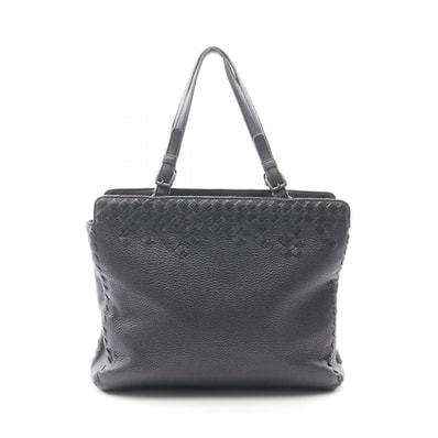 ボッテガヴェネタ BOTTEGA VENETA イントレチャート トートバッグ バッグ レザー レディース ブラック系 【中古】