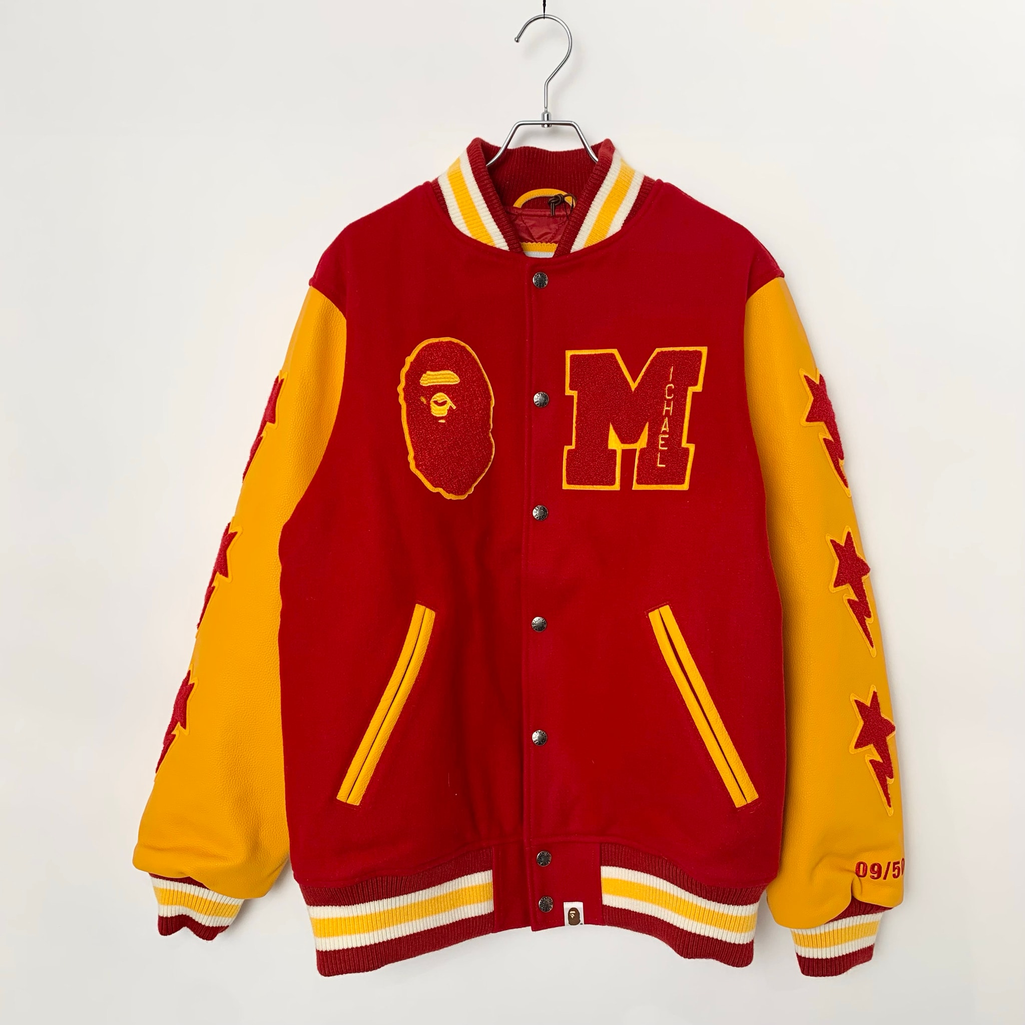 A BATHING APE x MICHAEL JACKSON Varsity Jacket "Red"