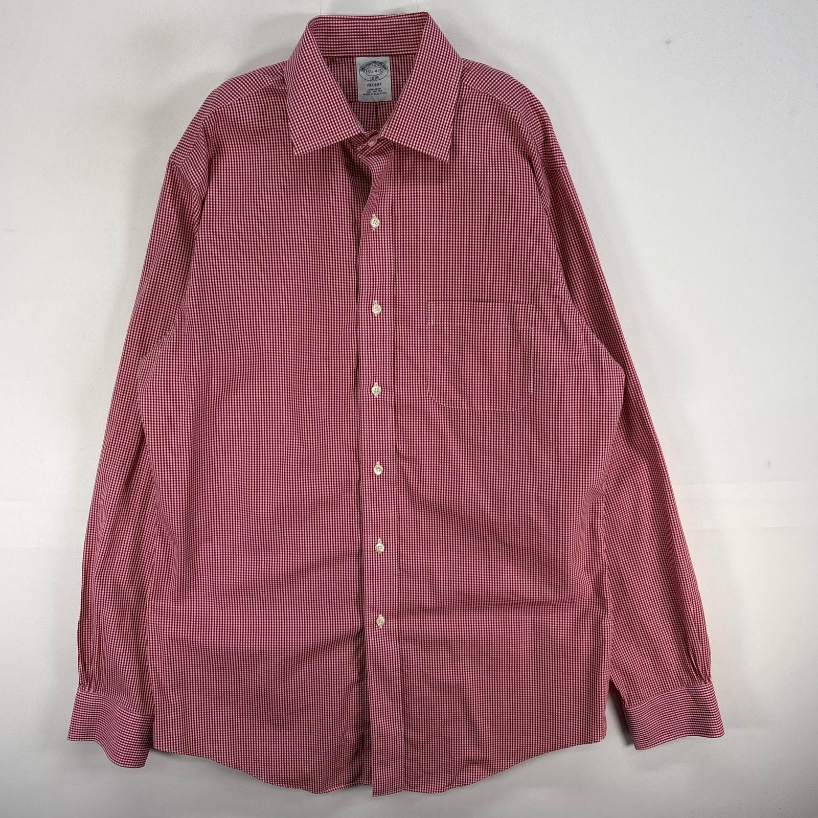 古着 ブルックスブラザーズ Brooks Brothers 長袖シャツ カラーステイ 1818 REGENT M  レッド系 チェック メンズ