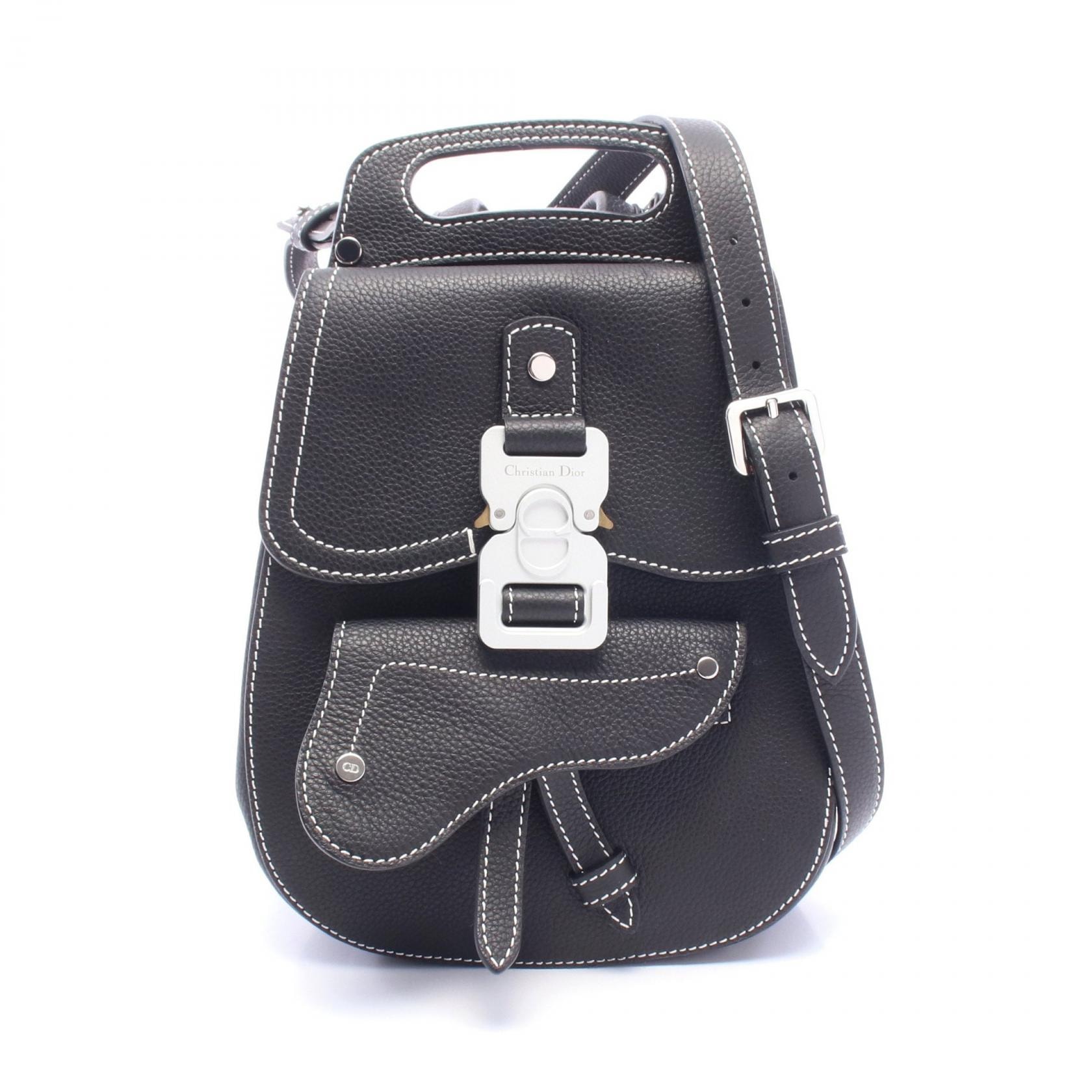 ディオール Dior Gallop ギャロップ オブリーク リュックサック バックパック バッグ レザー メンズ ブラック系 1ADBA086 【中古】