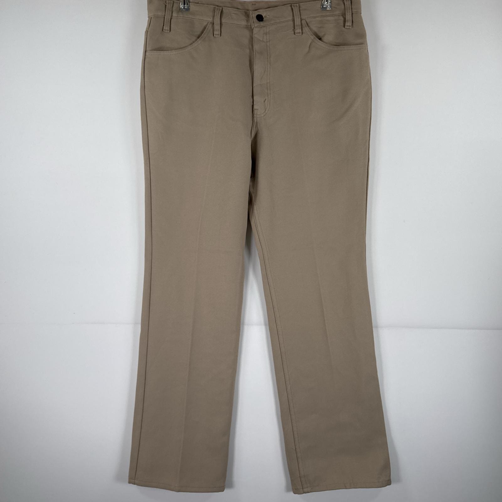 古着 90's/90年代 リーバイス Levi's USA製 スラックスパンツ ランチャーパンツ フレア ブーツカット ポリエステル ベージュ メンズ