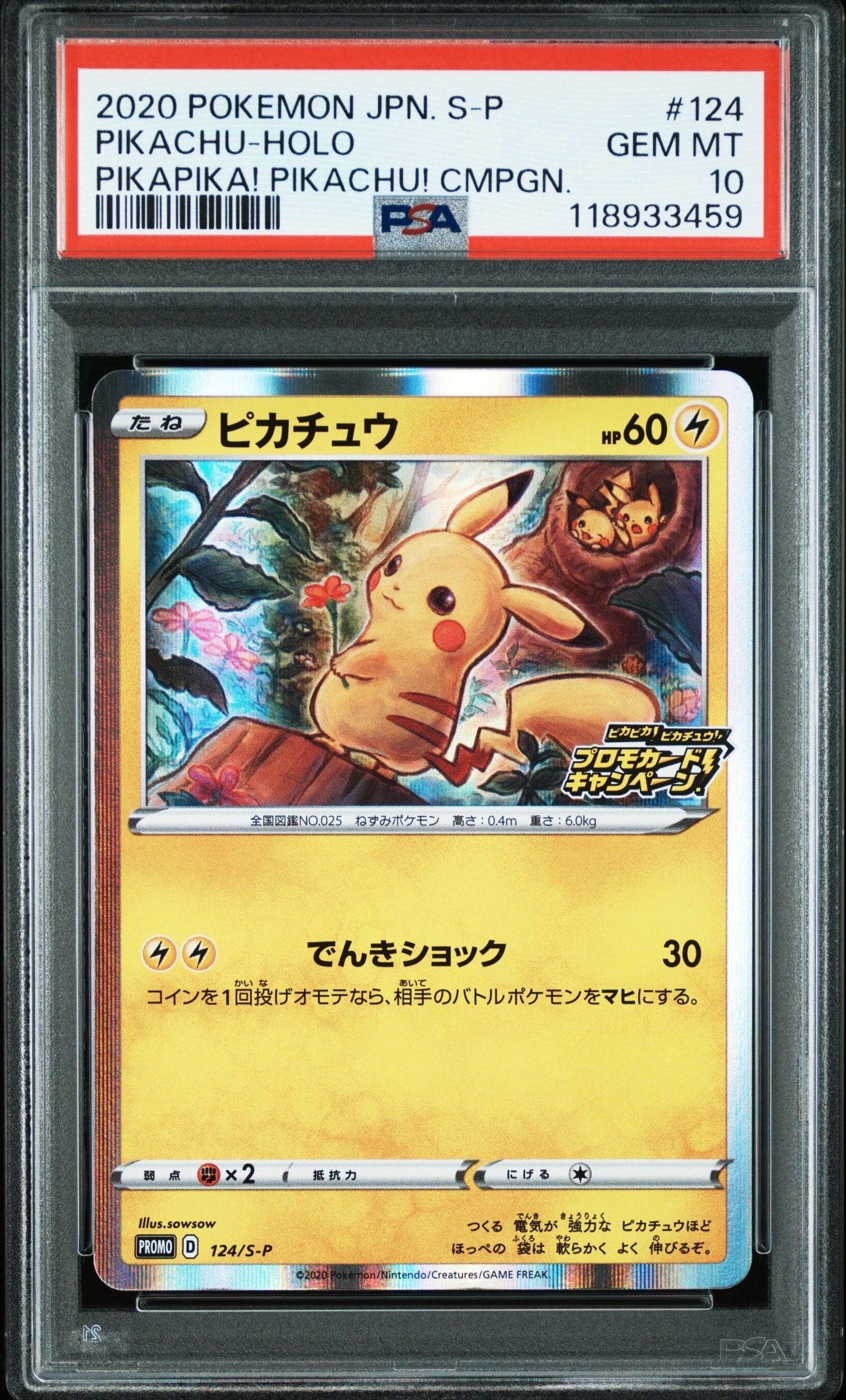 ピカチュウ: プロモ P [S-P 124](ピカピカ!ピカチュウ!プロモカードキャンペーン)