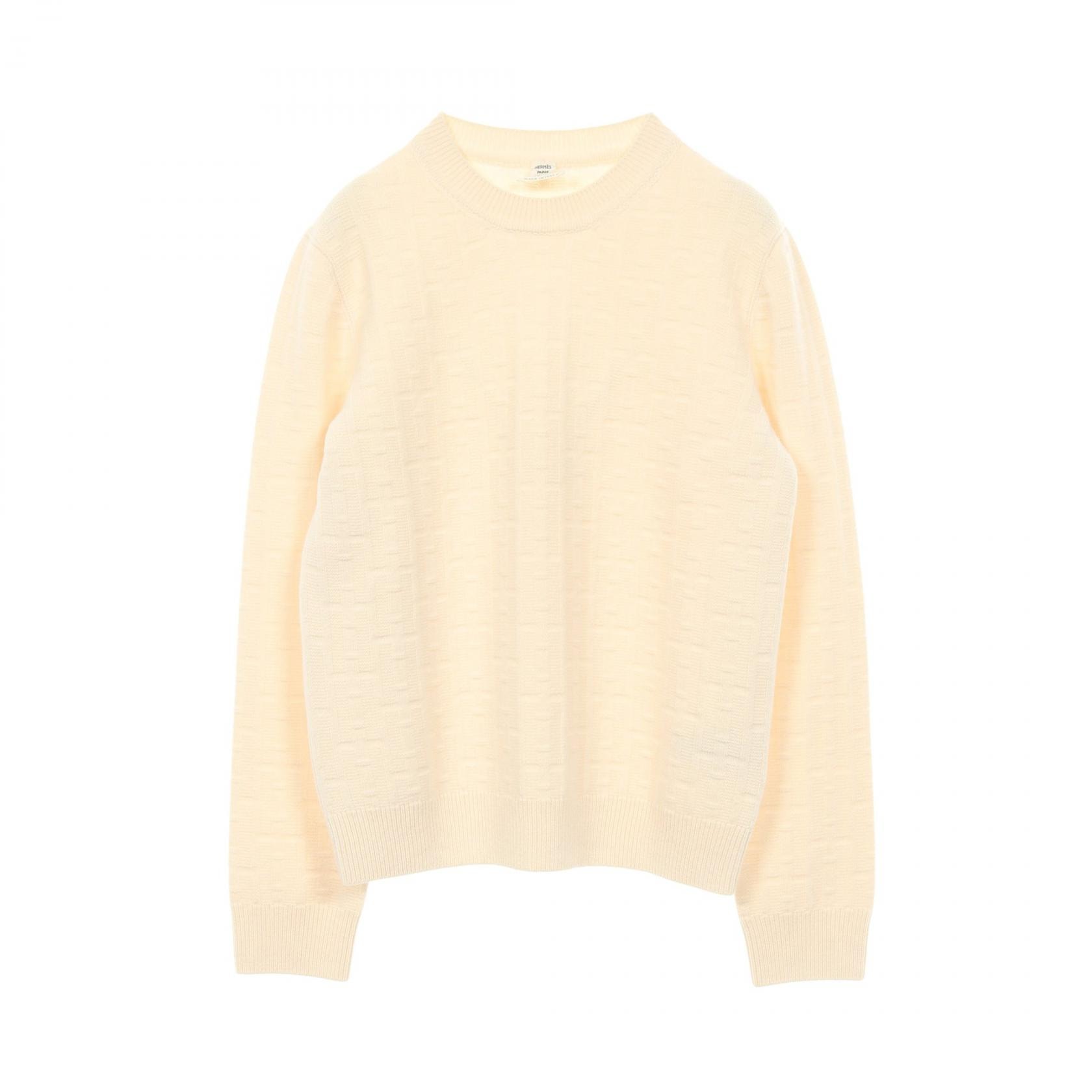 エルメス HERMES H柄 セーター ニット 衣料品 トップス ウール レディース ホワイト系 【中古】