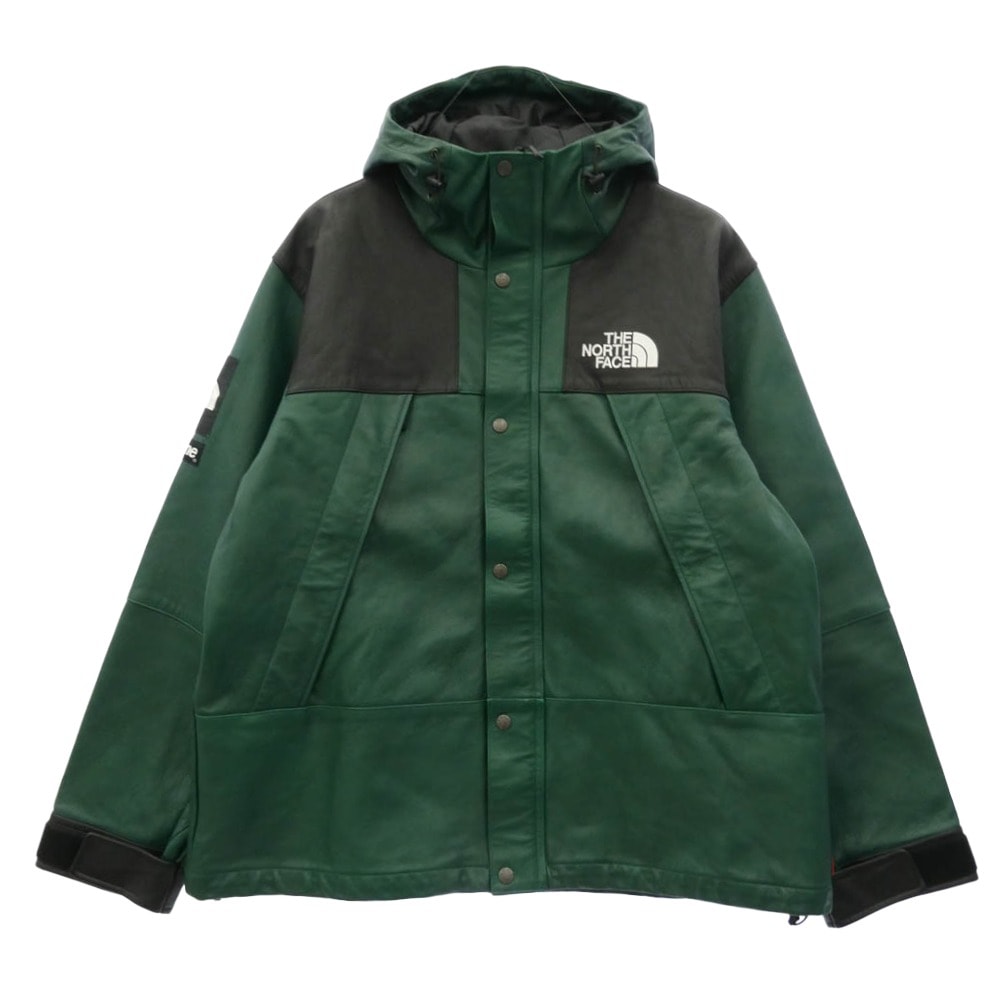 Supreme シュプリーム THE NORTH FACE ノースフェイス 18AW NF0A3VJ8 x THE NORTH FACE ザノースフェイス Leather Mountain Parka レザー マウンテン パーカー ジャケット XL【中古】
