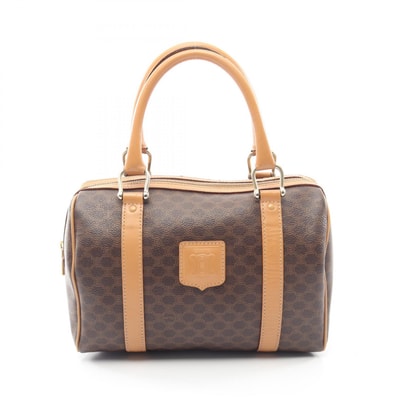 セリーヌ CELINE マカダム トートバッグ バッグ PVCコーティングキャンバス レザー レディース ブラウン系 【中古】