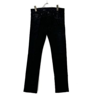 ディオールオム 08AW クリス期 8H3111080909 ブラック コットン コーティング ストレッチ スキニー パンツ 29