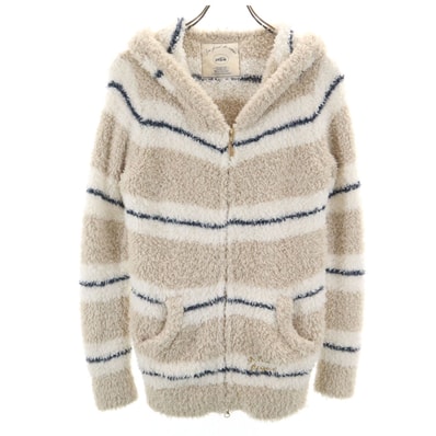 gelato pique ジェラートピケ ボーダー柄 長袖 ジップパーカー F グレージュ系 ルームウェア