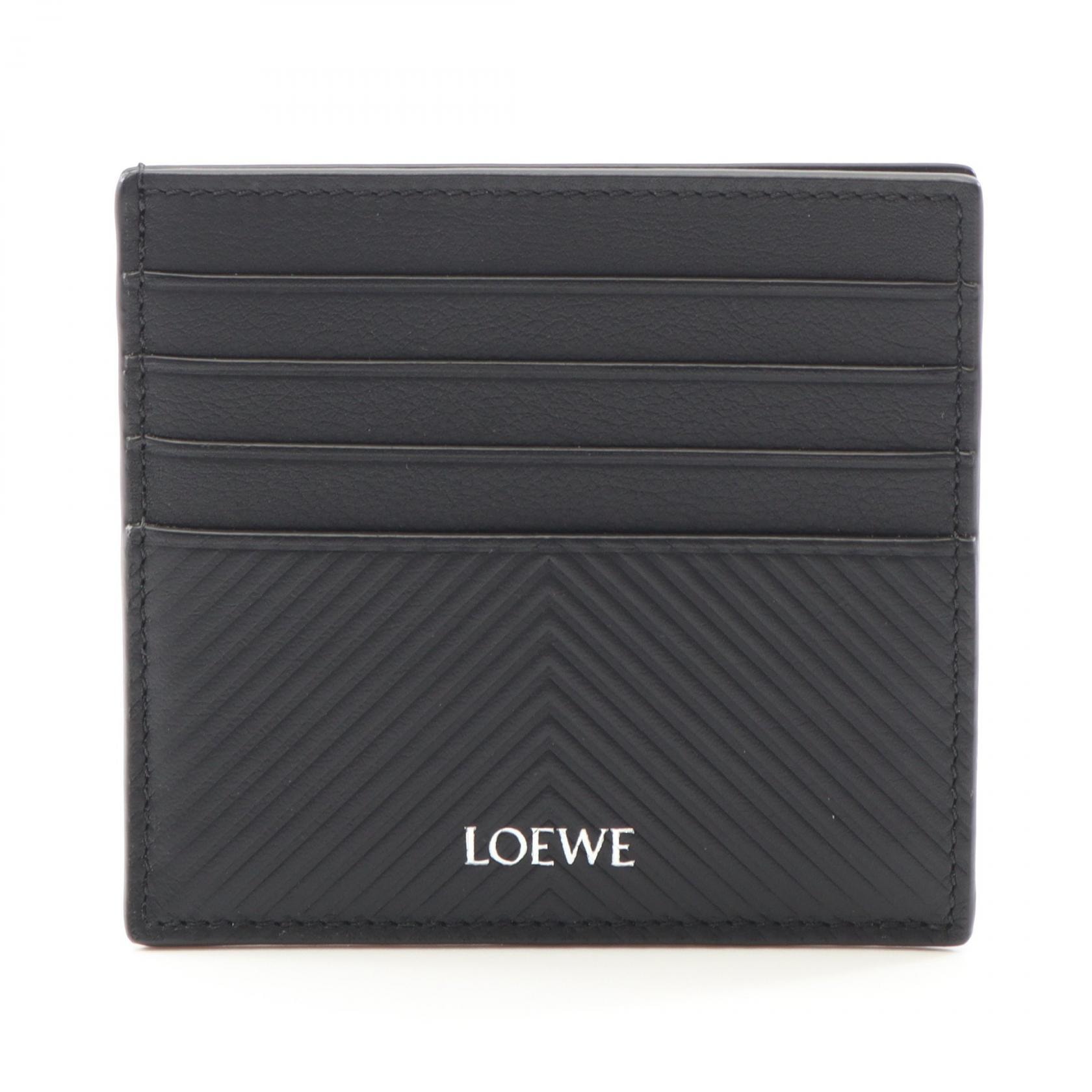 ロエベ LOEWE オープンカードホルダー カードケース アクセサリー レザー レディース ブラック系 C779W72X011100 【新品】