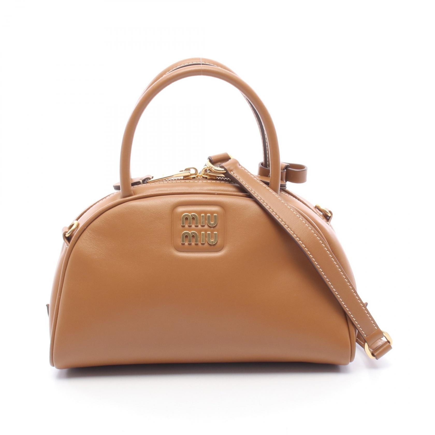 ミュウ ミュウ Miu Miu 2WAY ハンドバッグ バッグ レザー レディース ブラウン系 【中古】