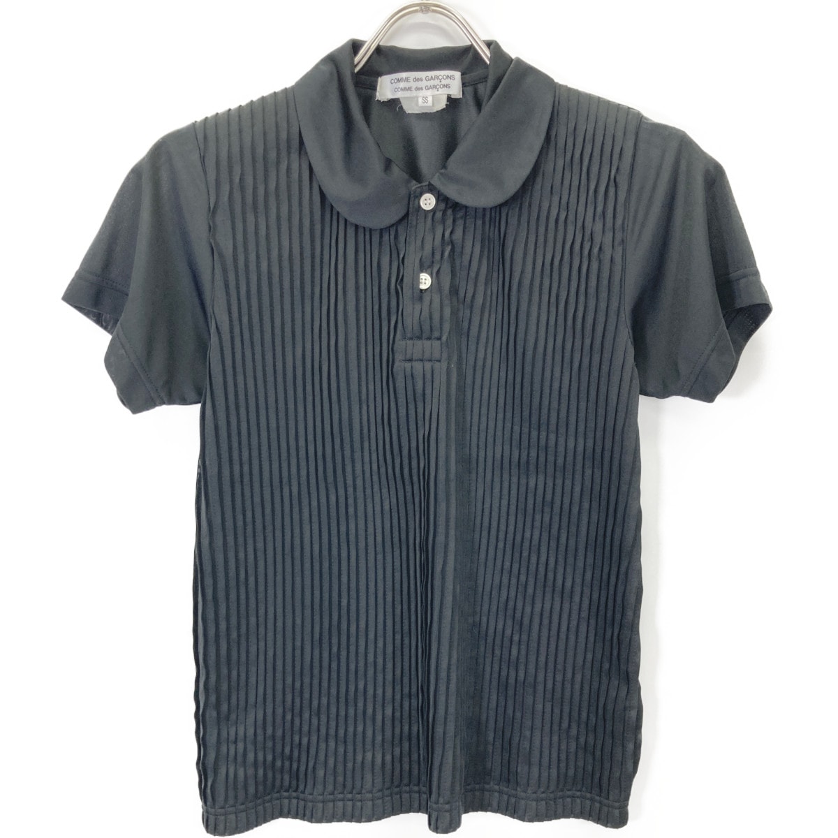 コムデギャルソン 丸襟 ﾌﾟﾘｰﾂｼｬﾂ ﾌﾞﾗｯｸ S