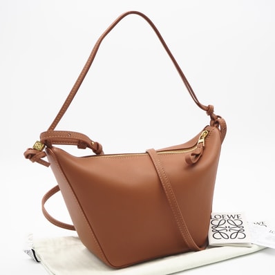 未使用 LOEWE ロエベ カーフスキン ハンモック ミニ ホーボー タン A538G13X01 ショルダーバッグ ブラウン カーフレザー レディース