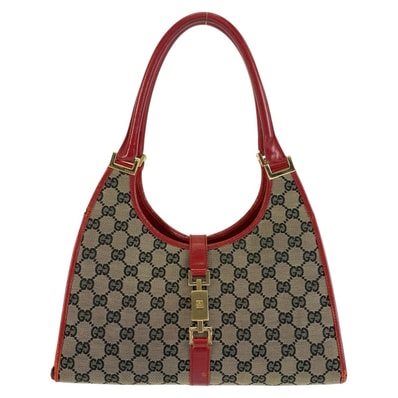GUCCI グッチ ジャッキー レッド ゴールド金具 GGキャンバス レザー/ ショルダーバッグ 604683 【中古】
