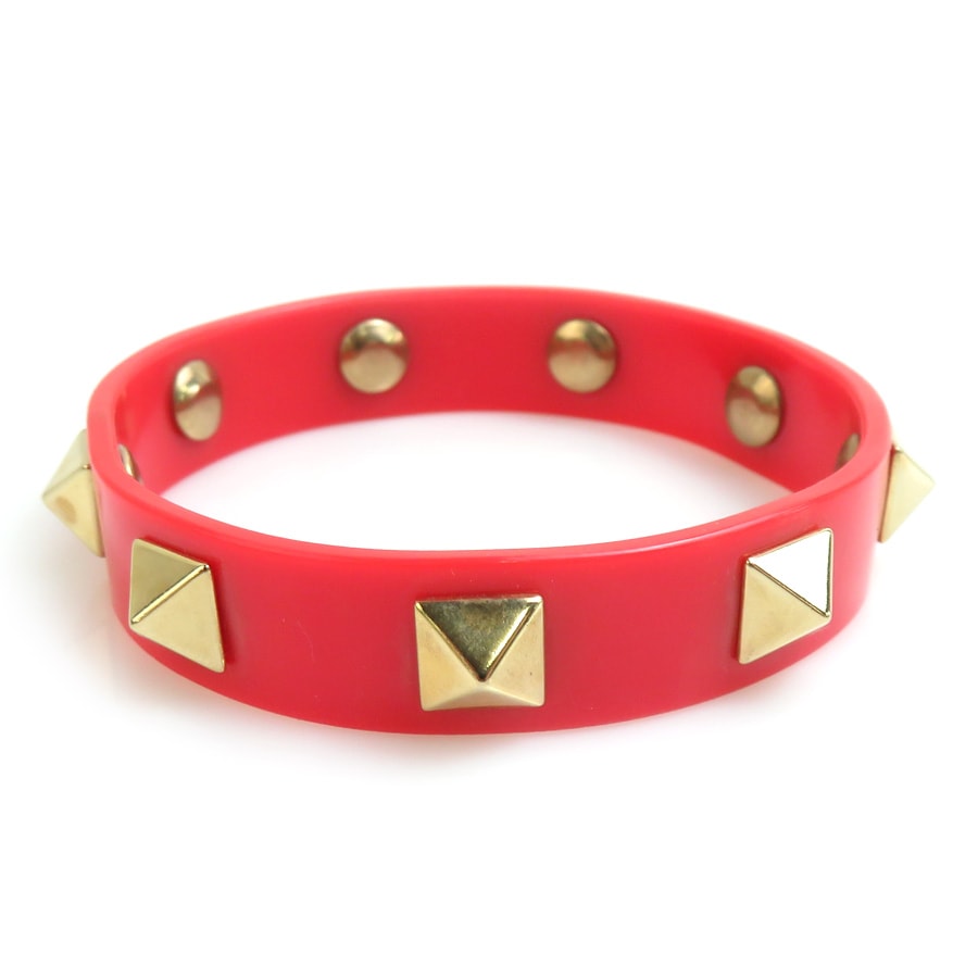ヴァレンティノ ガラヴァーニ Valentino Garavani ブレスレット ラバー/メタル レッド レディース【中古】 56320g
