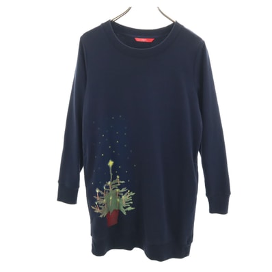 graniph グラニフ 長袖 スウェット ワンピース F ネイビー