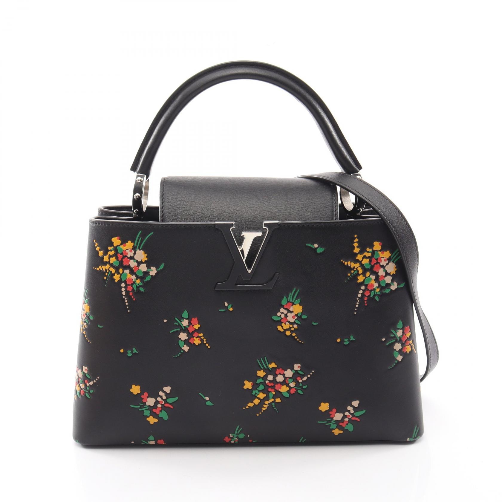 ルイ・ヴィトン LOUIS VUITTON カプシーヌPM Blossom 2WAY ハンドバッグ バッグ レザー レディース ブラック系 / マルチカラー 【中古】
