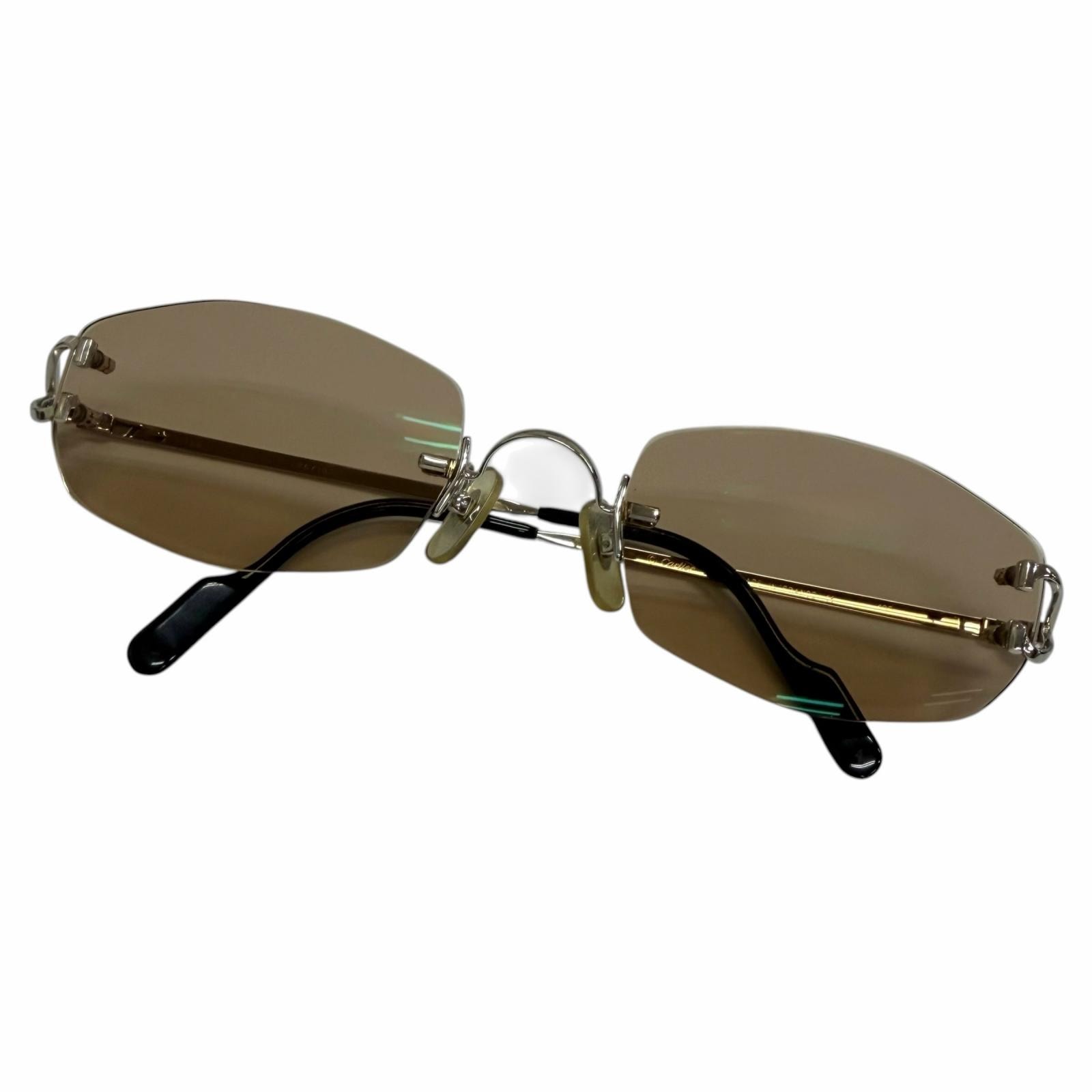 良品 カルティエ サングラス シルバー メンズ □22 135