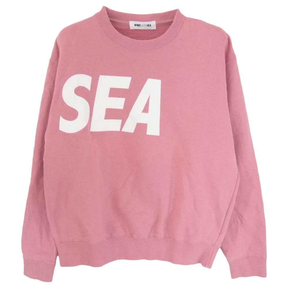 WIND AND SEA ウィンダンシー スウェット ロゴ コットン クルーネック スウェット ピンク系 M【中古】