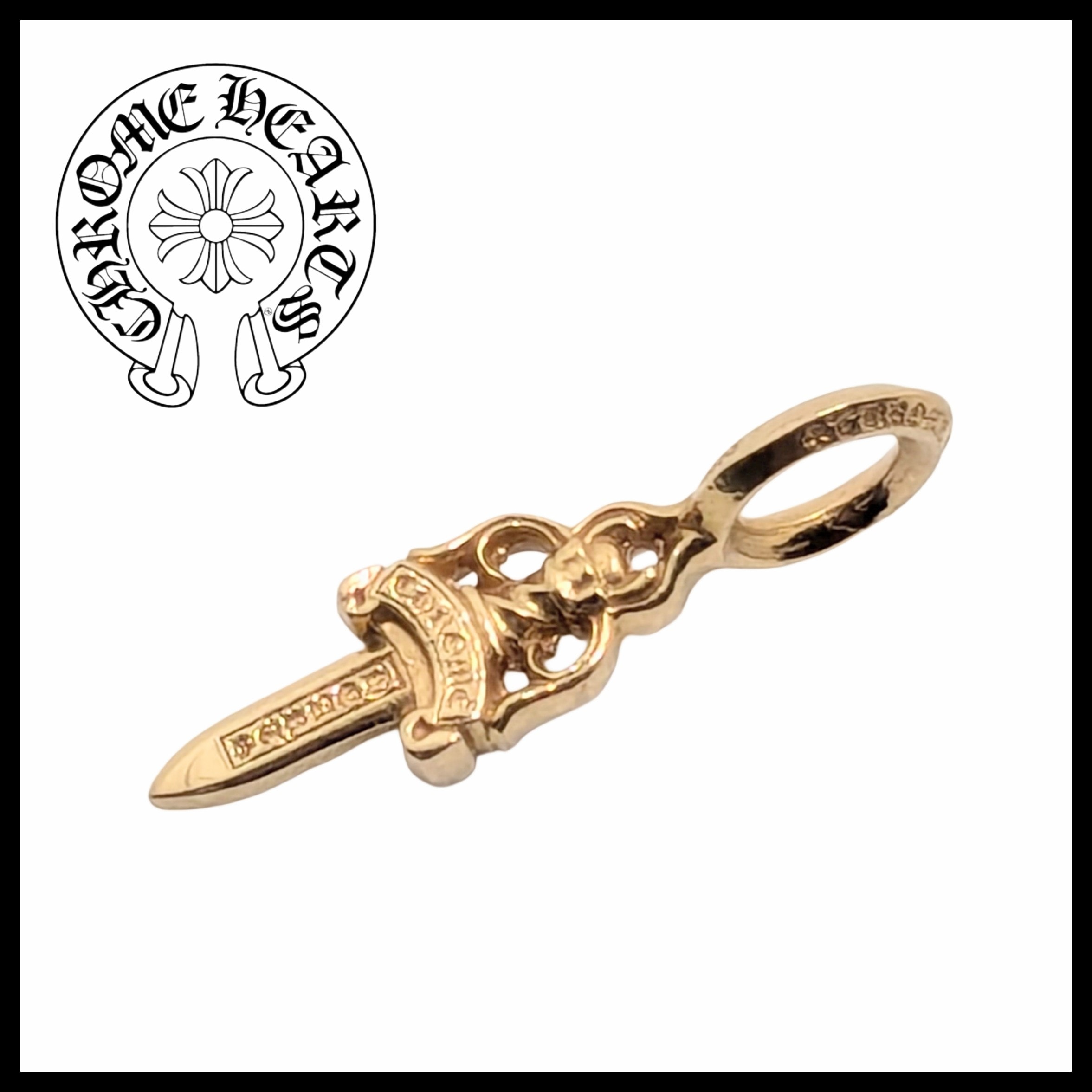 Chrome Hearts 22K #A Stack Charm Dagger V2 "Gold"