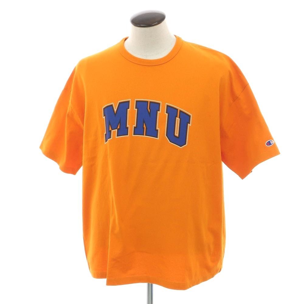【中古】チャンピオン Champion × BEAMS by MIN-NANO コットン クルーネック 半袖Tシャツ オレンジ【サイズL】【メンズ】