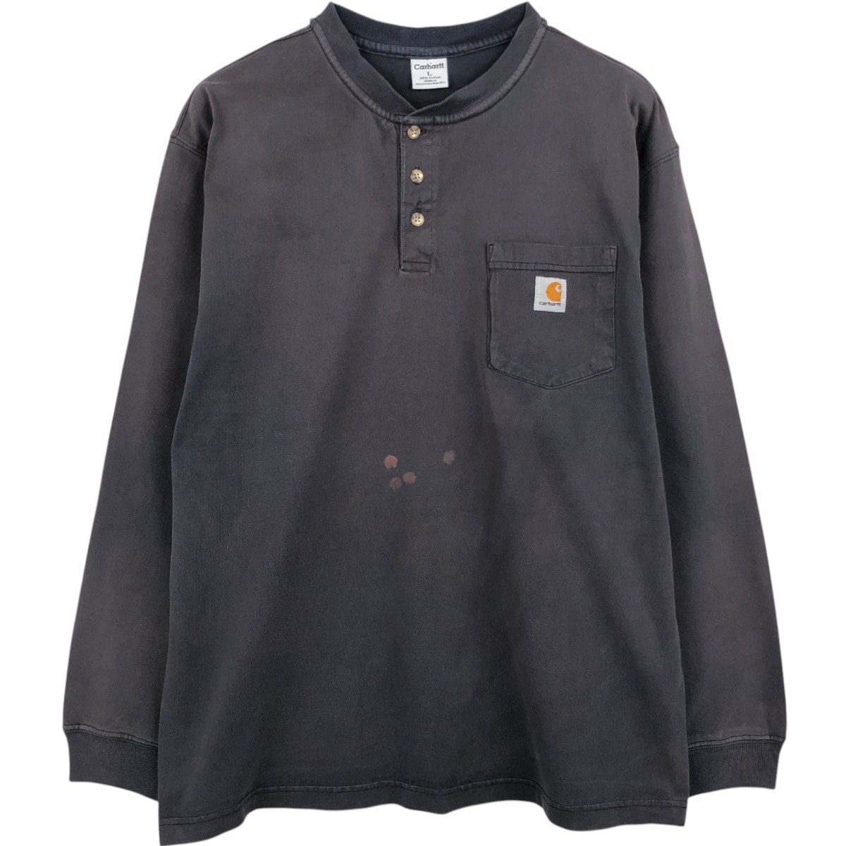古着 カーハート Carhartt ヘンリーネック 無地ポケットロングTシャツ ロンT メンズL相当/eaa684622