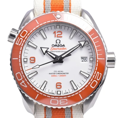 オメガ OMEGA 215.32.44.21.04.001 シーマスター プラネットオーシャン ホワイト 自動巻き メンズ 美品 箱・保証書付き 腕時計 P#148909